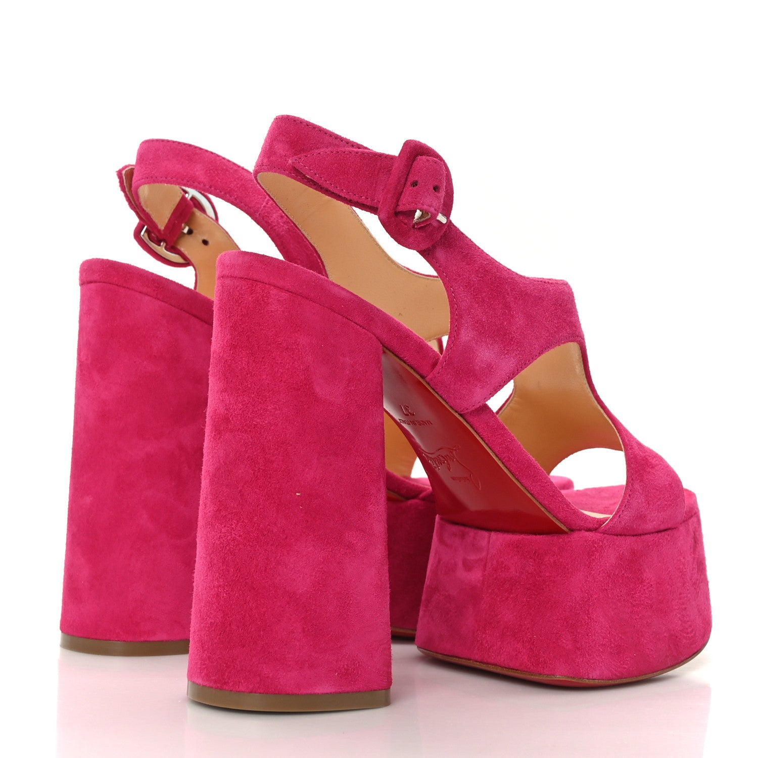 Christian Louboutin Veau Velours Foolish 130 Platform Sandals 37 Bomba 4 of 7