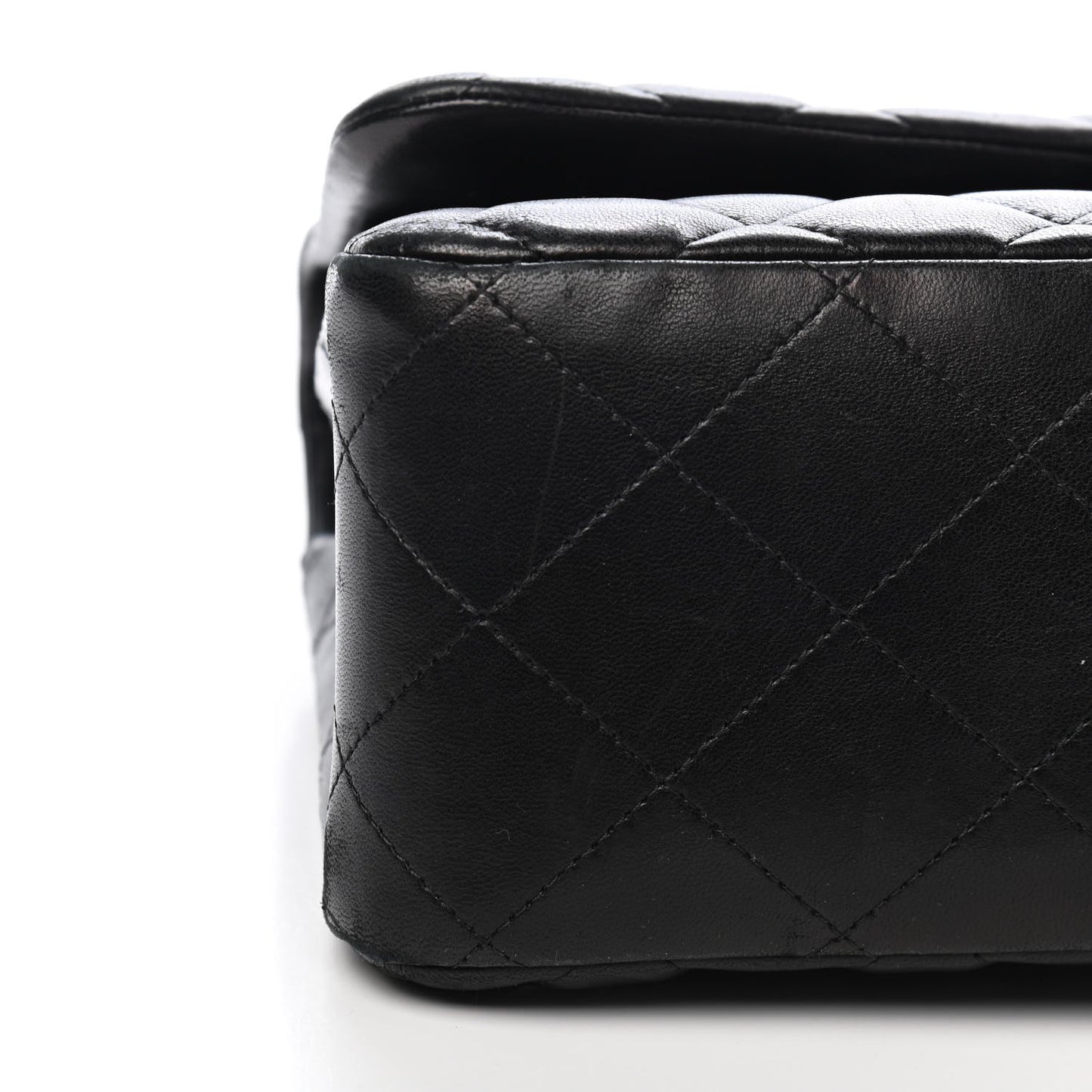 Lambskin Quilted Jumbo Double Flap Black