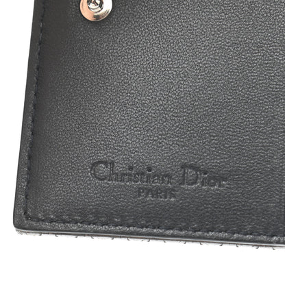 Christian Dior Metallic Patent Micro-Cannage Lady Dior Card Holder Silver 6 of 7