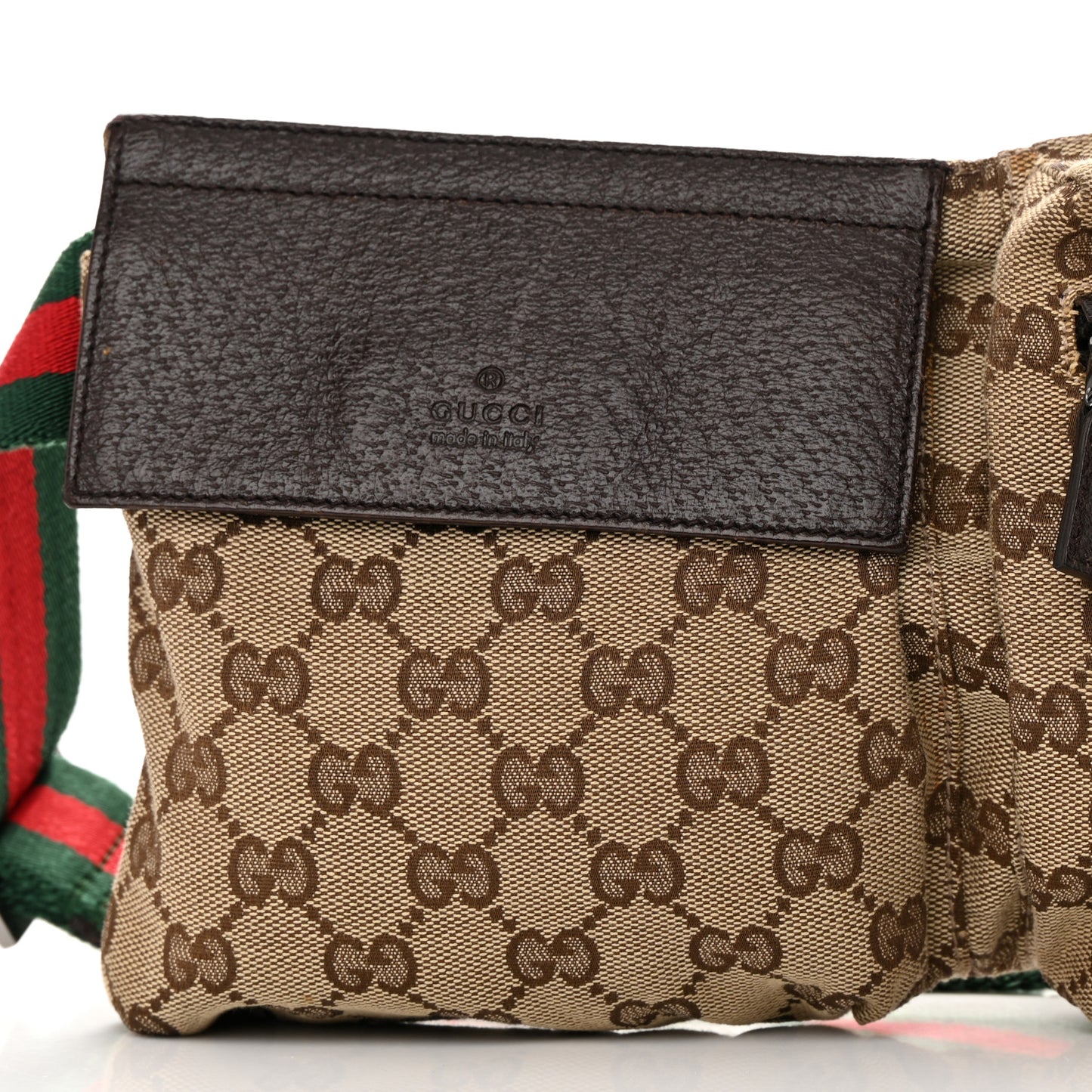 Monogram Web Belt Bag Dark Brown