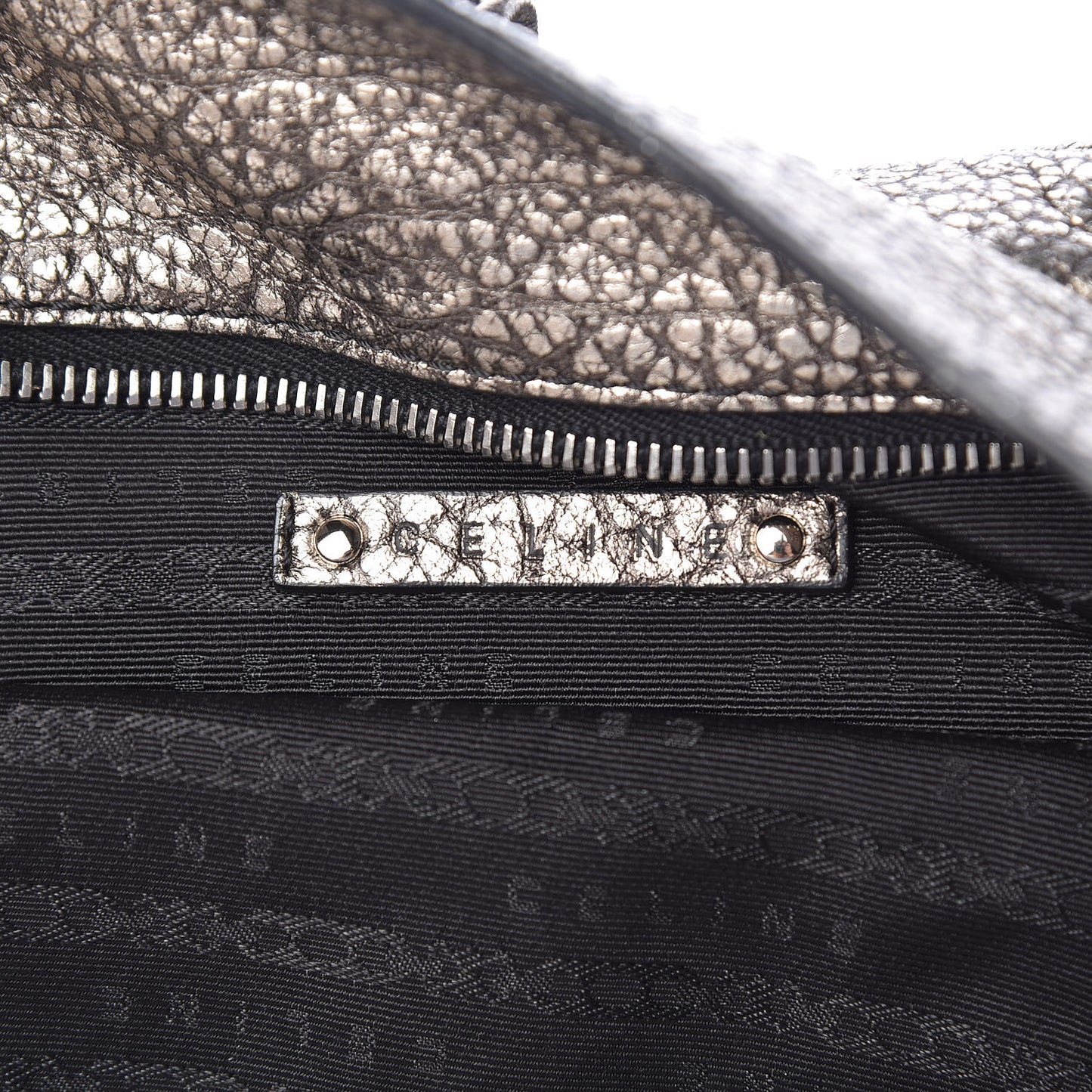 Metallic Calfskin Bittersweet Hobo Pewter