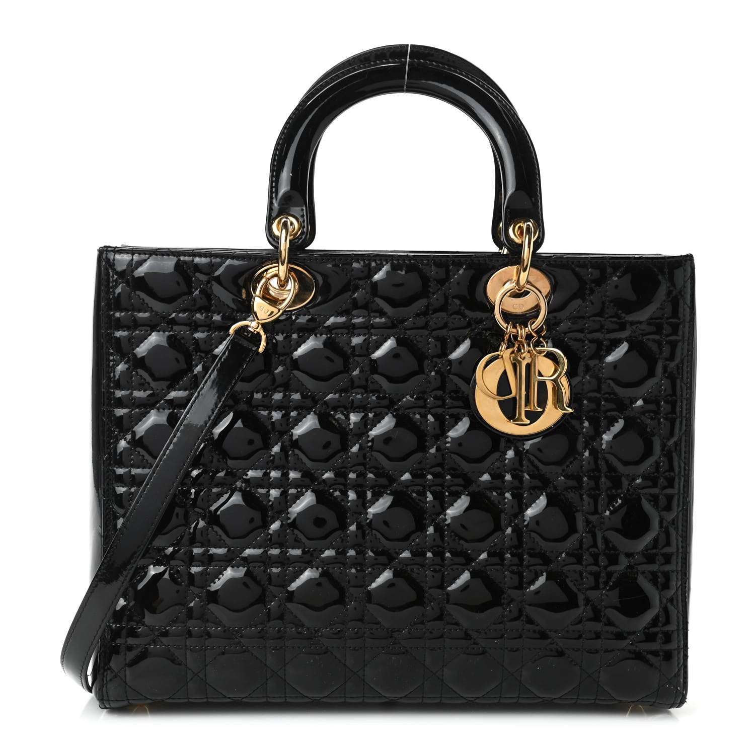 Christian Dior Patent Cannage Large Lady Dior Black 1 of 6