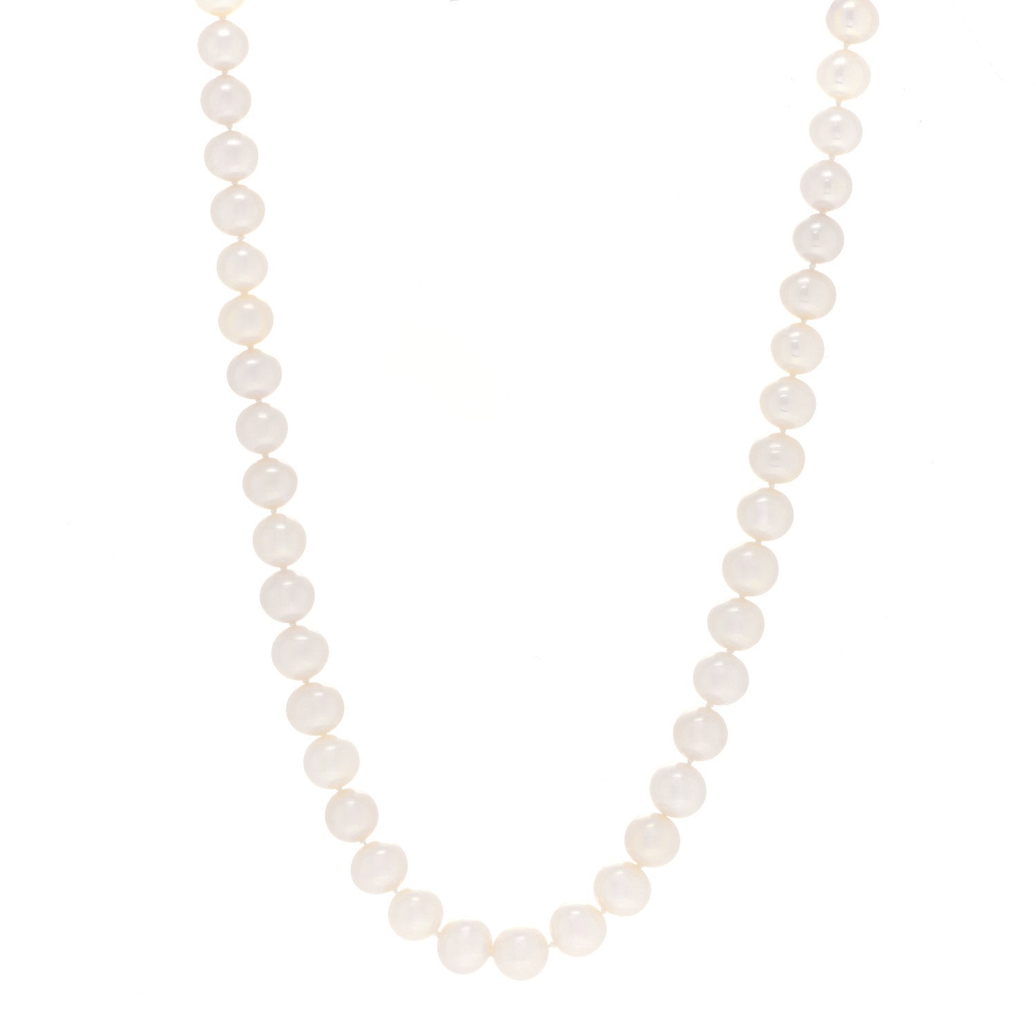 Tiffany Sterling Silver Freshwater Cultured Pearl 9-10mm Ziegfeld Necklace 1 of 4