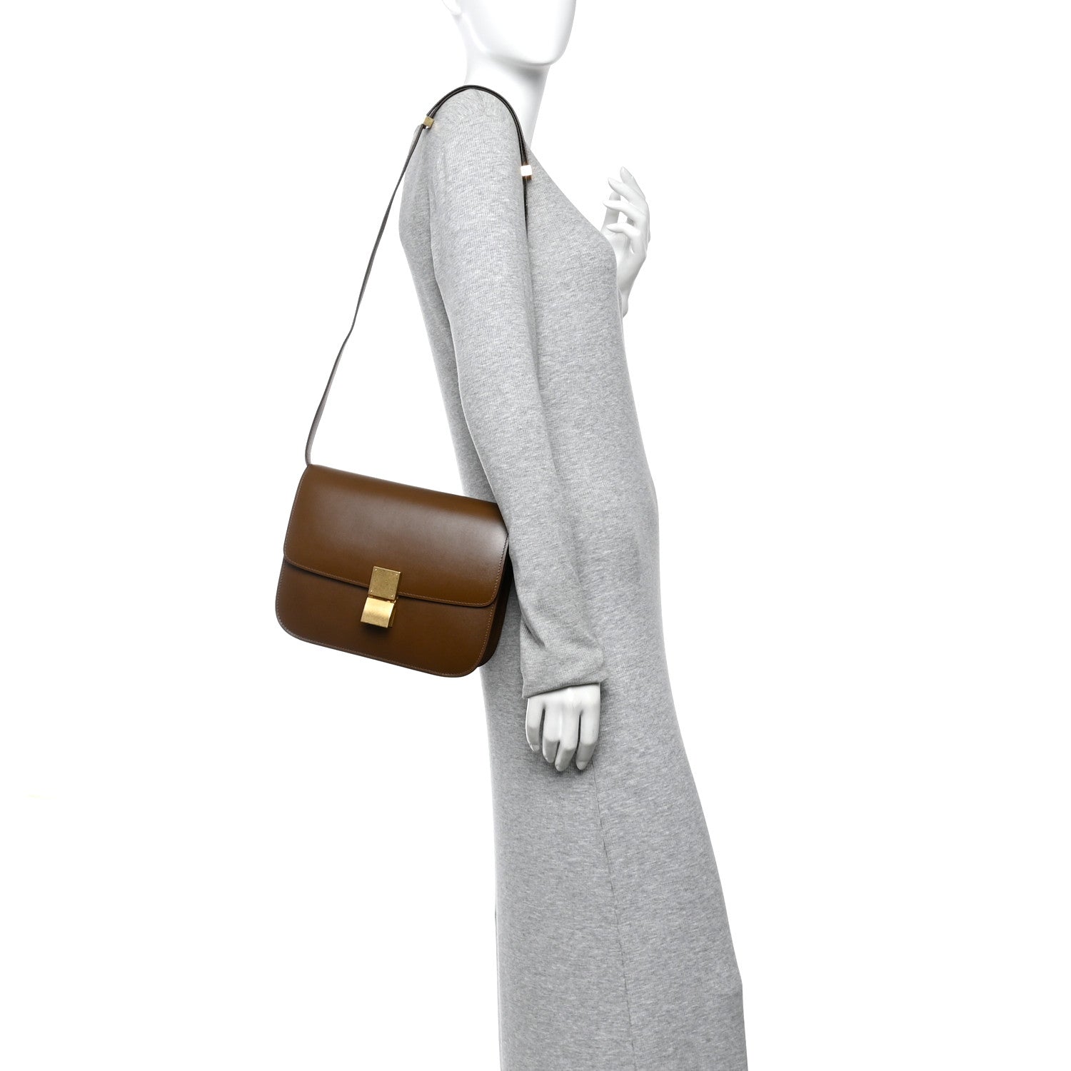 Celine Box Calfskin Medium Classic Box Flap Bag Camel 2 of 10