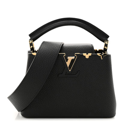 Louis Vuitton Taurillon Embellished Flower Crown Capucines Mini Black 1 of 10