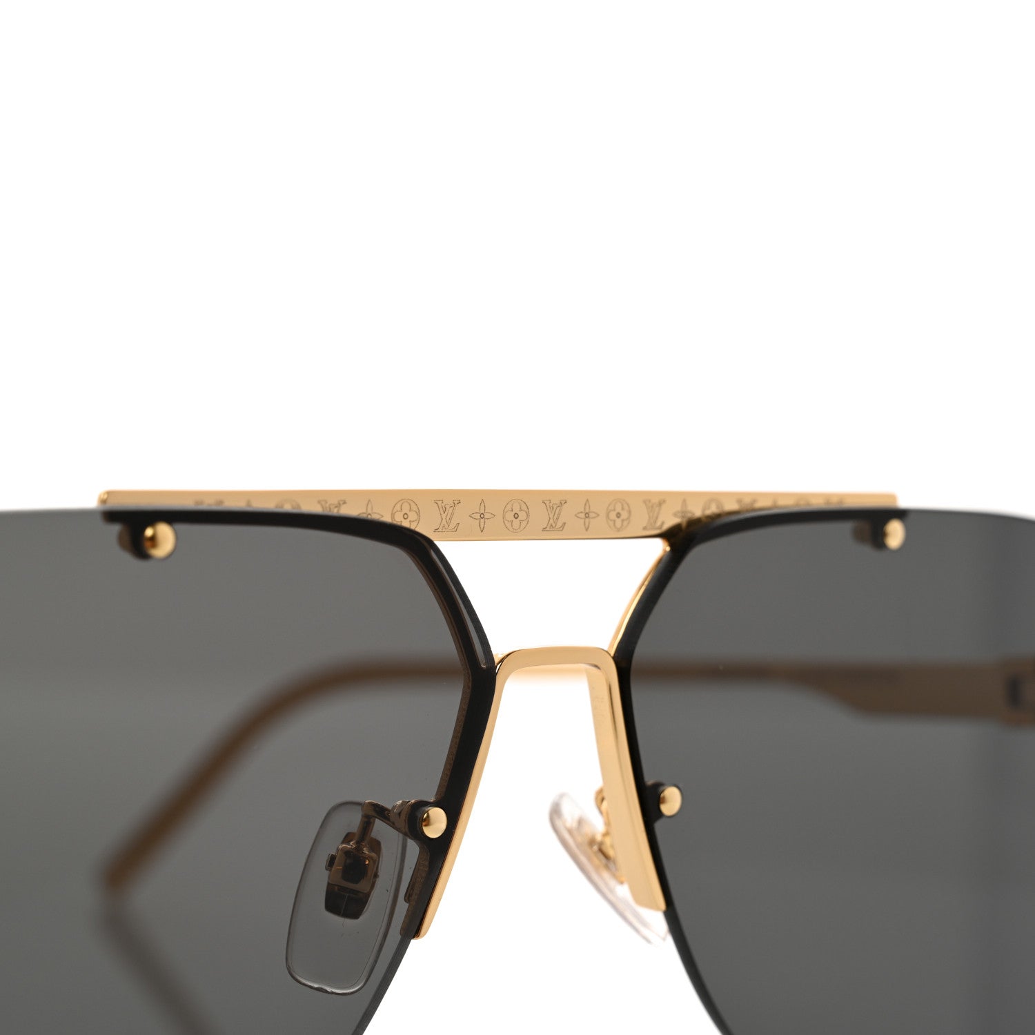 Louis Vuitton Metal LV Ash Sunglasses Z1261E Gold 1241814