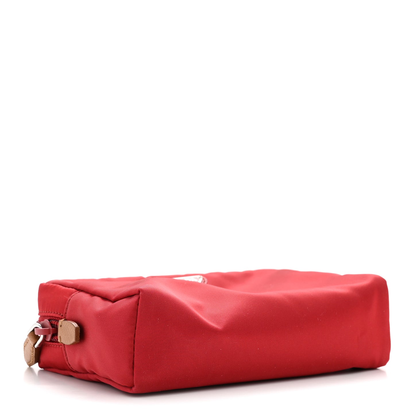 Tessuto Nylon Vela Saffiano Necessaire Wristlet Pouch Cherry