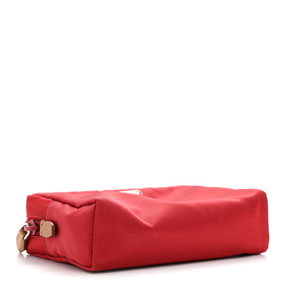 Prada Tessuto Nylon Vela Saffiano Necessaire Wristlet Pouch Cherry 4 of 10