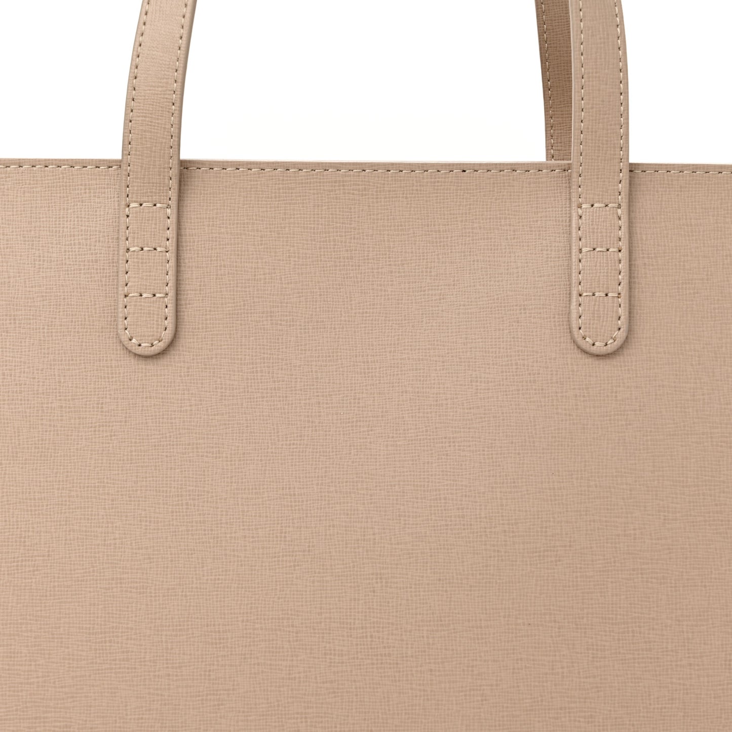 Saffiano Small Zip Tote Beige