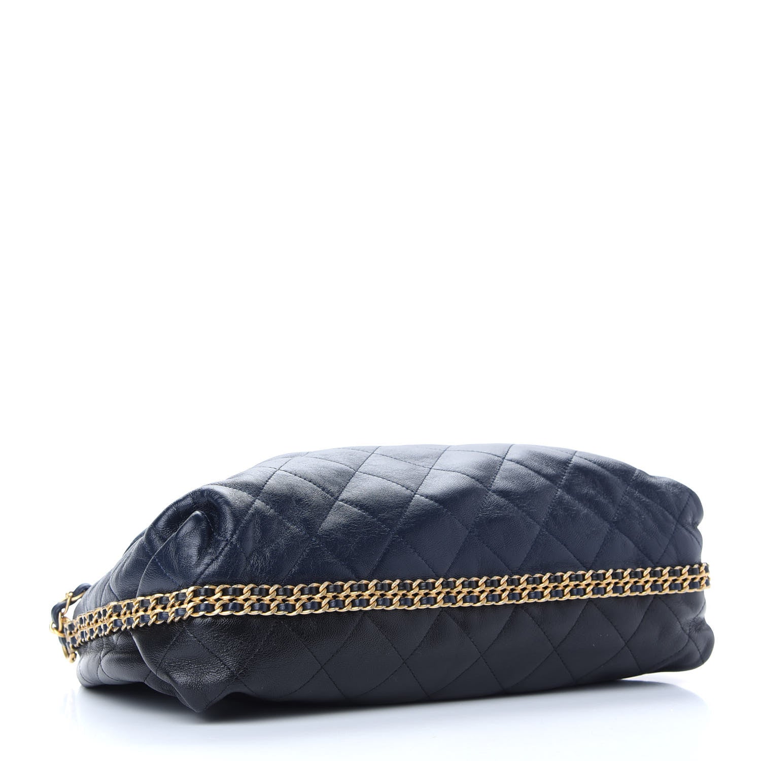 Chanel Calfskin Quilted Coco Shelter Bowling Bag Navy 4 of 9