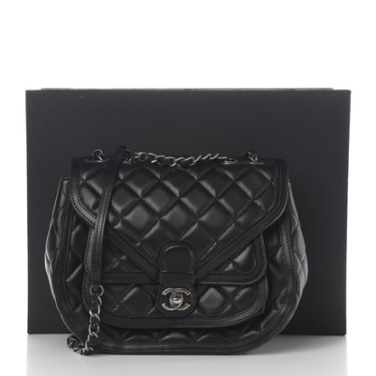 Chanel Lambskin Quilted Messenger Flap Black 12 of 12