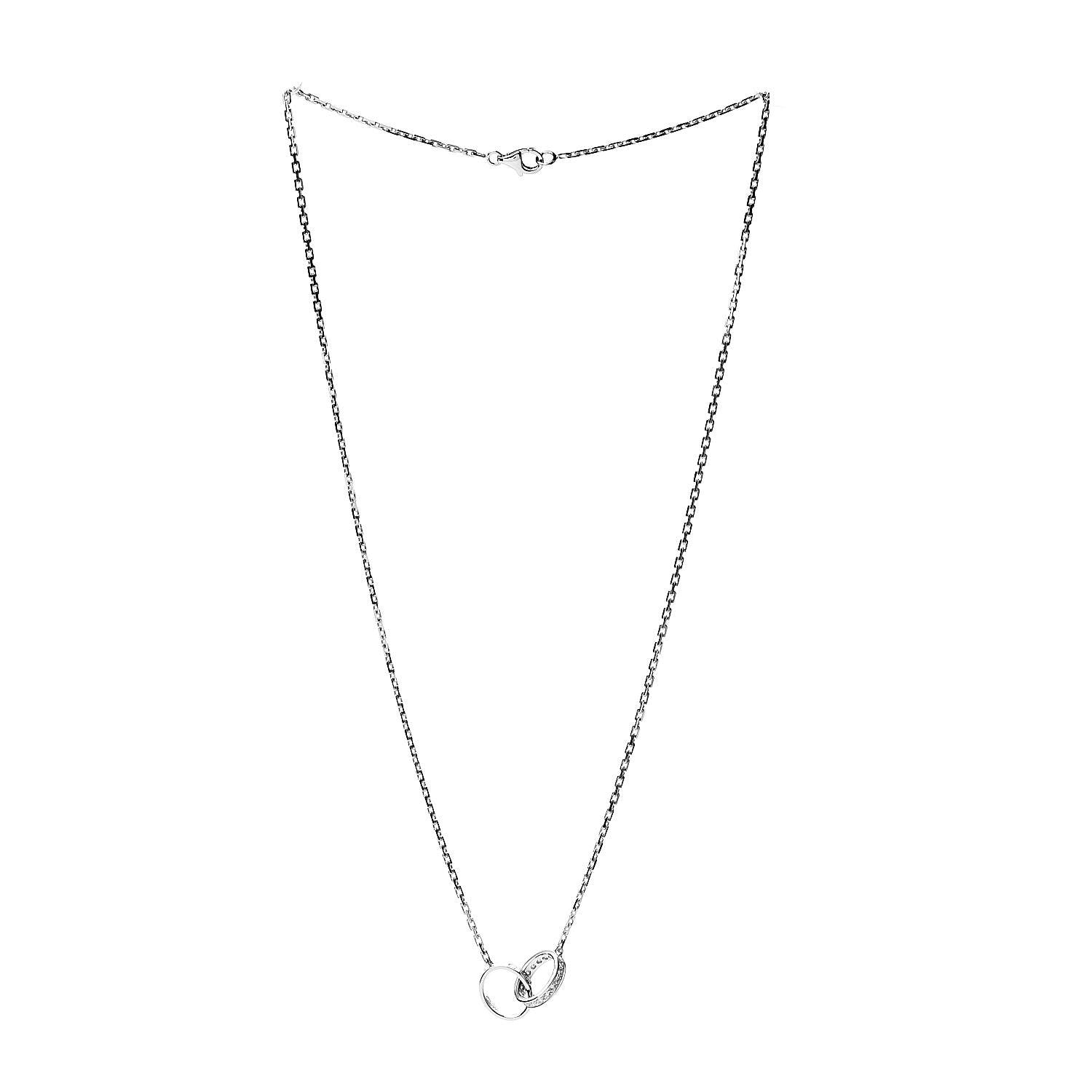 Cartier 18K White Gold Diamond Interlocking LOVE Necklace 3 of 8