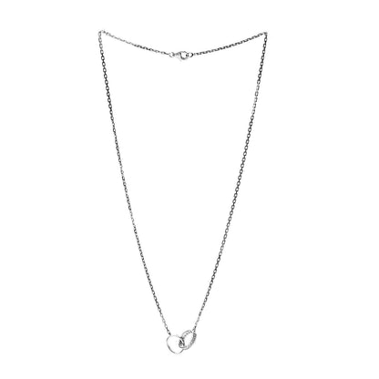 Cartier 18K White Gold Diamond Interlocking LOVE Necklace 3 of 8