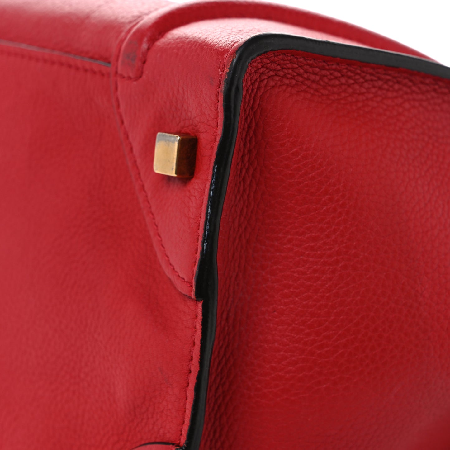 Drummed Calfskin Mini Luggage Coquelicot