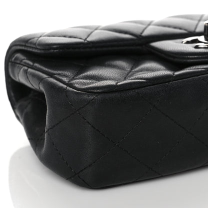 Chanel Lambskin Quilted Extra Mini Rectangular Flap Black 8 of 9