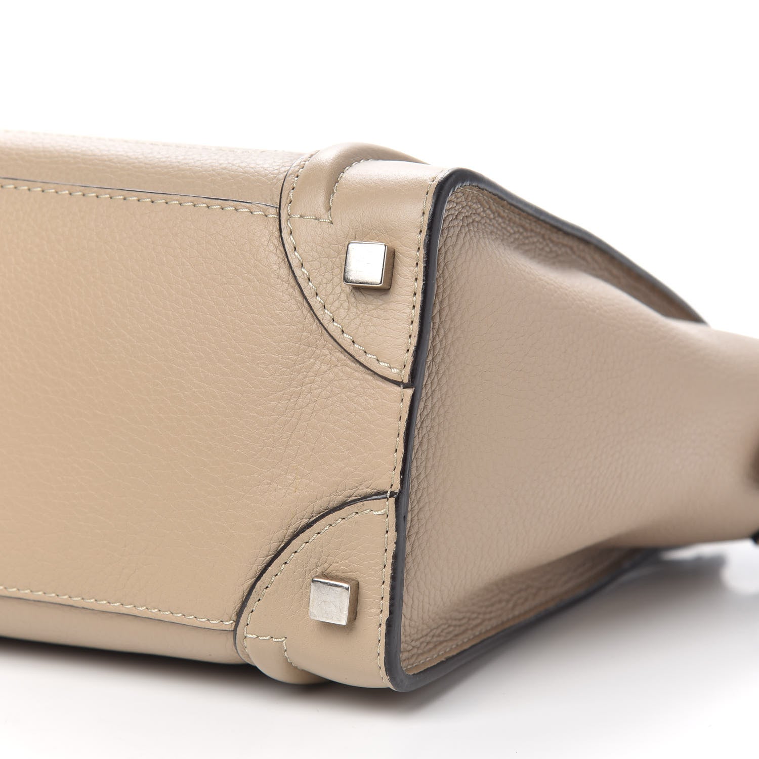 Celine Drummed Calfskin Micro Luggage Dune 9 of 13