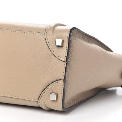 Celine Drummed Calfskin Micro Luggage Dune 9 of 13