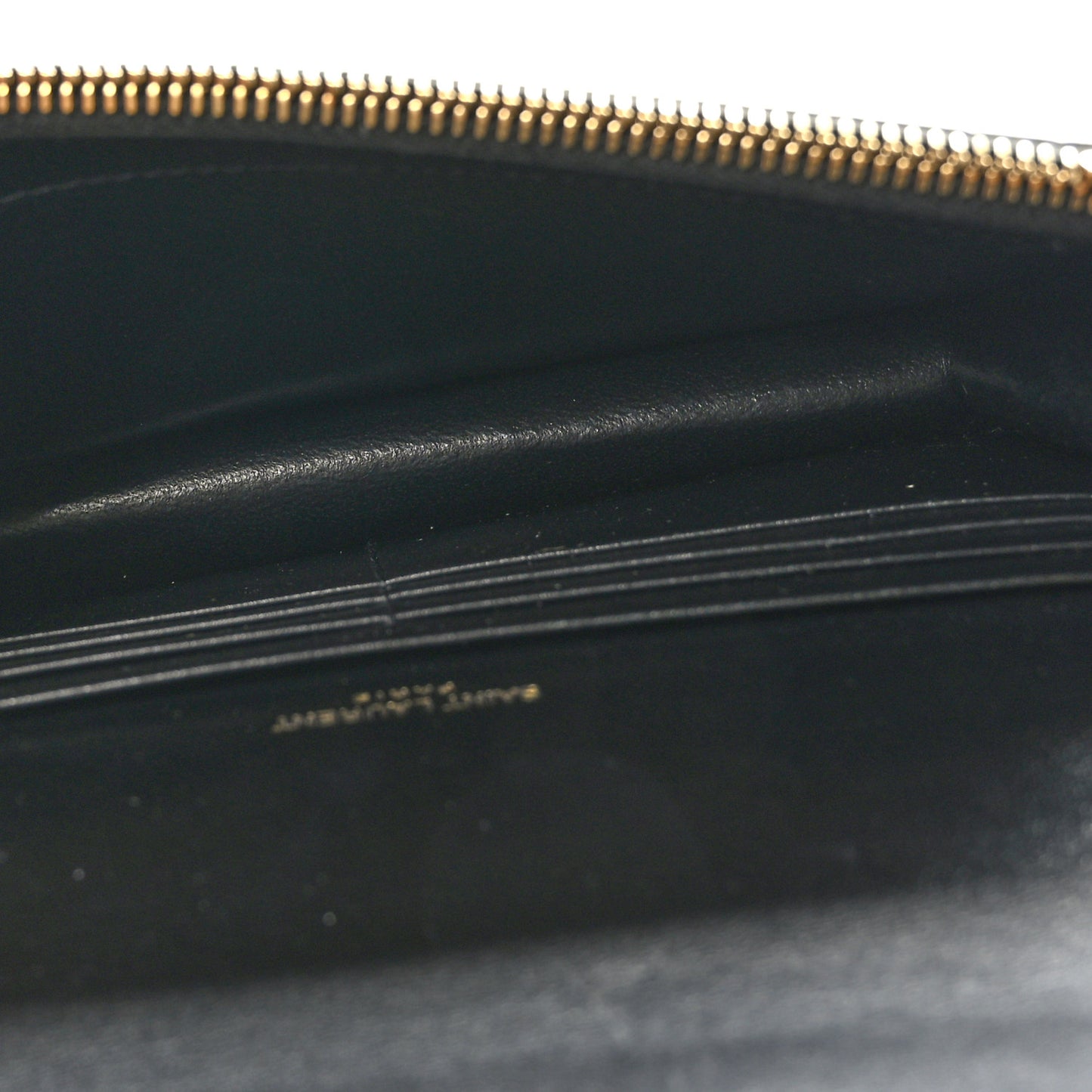 Calfskin Crocodile Embossed Kate Monogram Tassel Chain Wallet Black