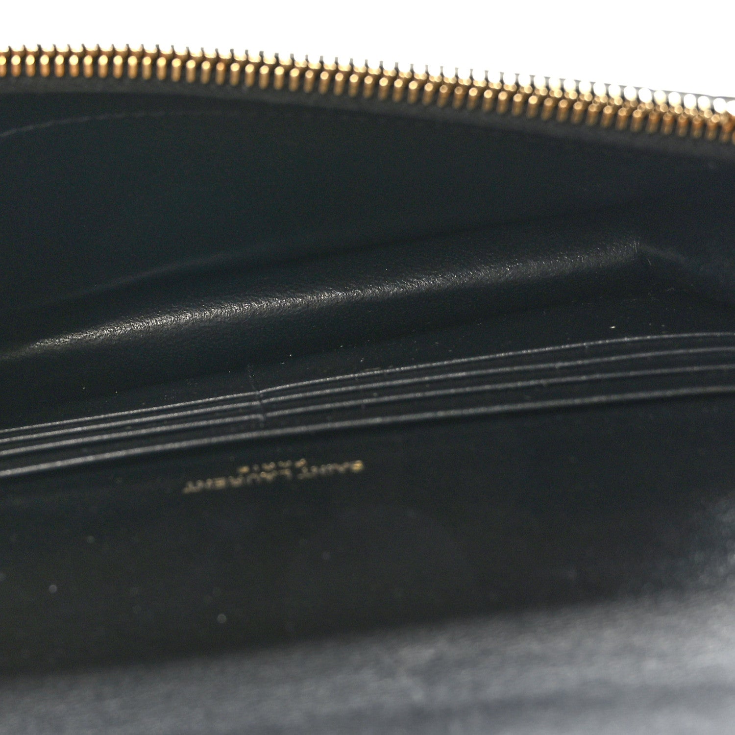 Saint Laurent Calfskin Crocodile Embossed Kate Monogram Tassel Chain Wallet Black 5 of 8