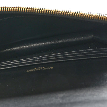 Saint Laurent Calfskin Crocodile Embossed Kate Monogram Tassel Chain Wallet Black 5 of 8