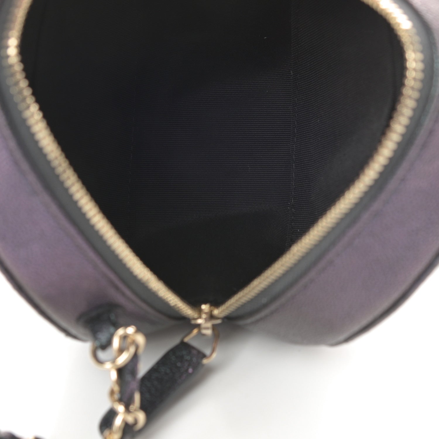 Chanel Iridescent Caviar Quilted Round Clutch With Chain Black 5 of 11