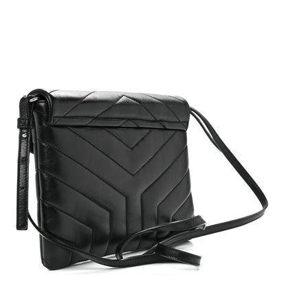 Saint Laurent Calfskin Y Quilted Monogram Loulou Flap Bag Black 3 of 14