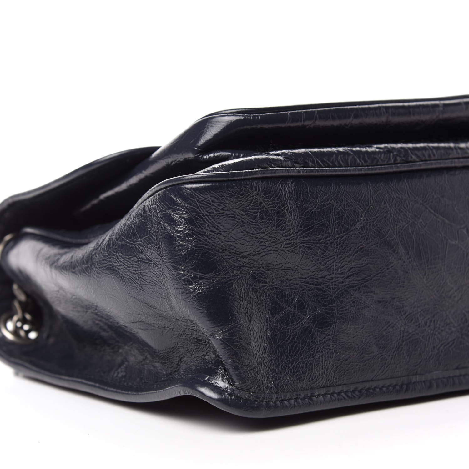 Saint Laurent Crinkled Calfskin Matelasse Monogram Medium Niki Chain Satchel Deep Marine 7 of 12