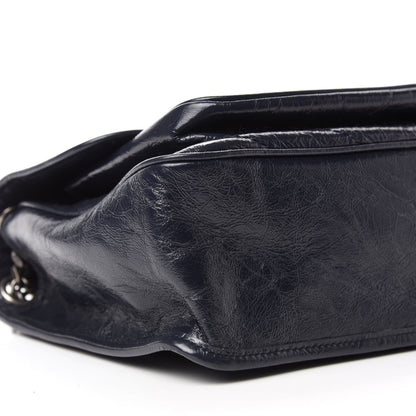 Saint Laurent Crinkled Calfskin Matelasse Monogram Medium Niki Chain Satchel Deep Marine 7 of 12