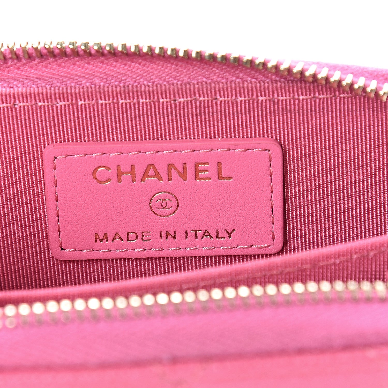 Chanel Iridescent Caviar Quilted Zip Card Holder Pink 5 of 7