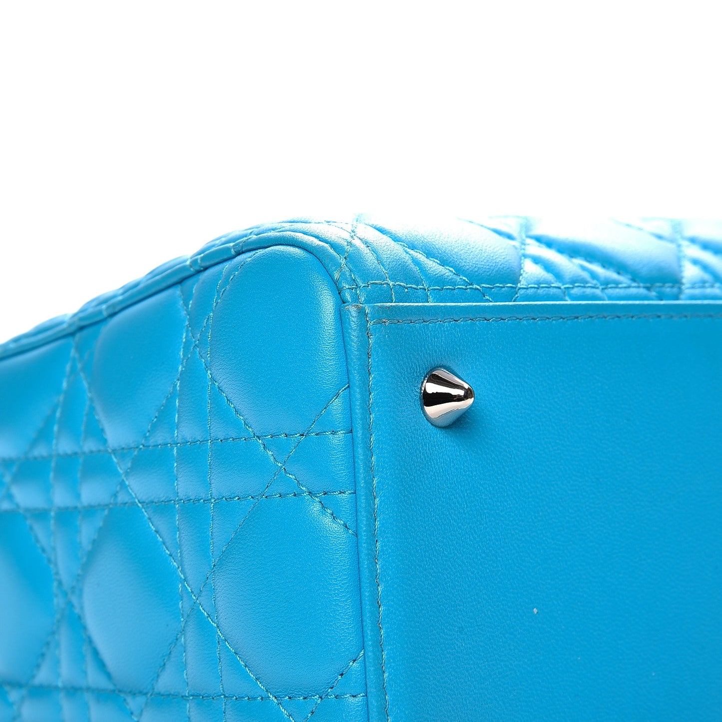 Lambskin Cannage Medium Lady Dior Blue