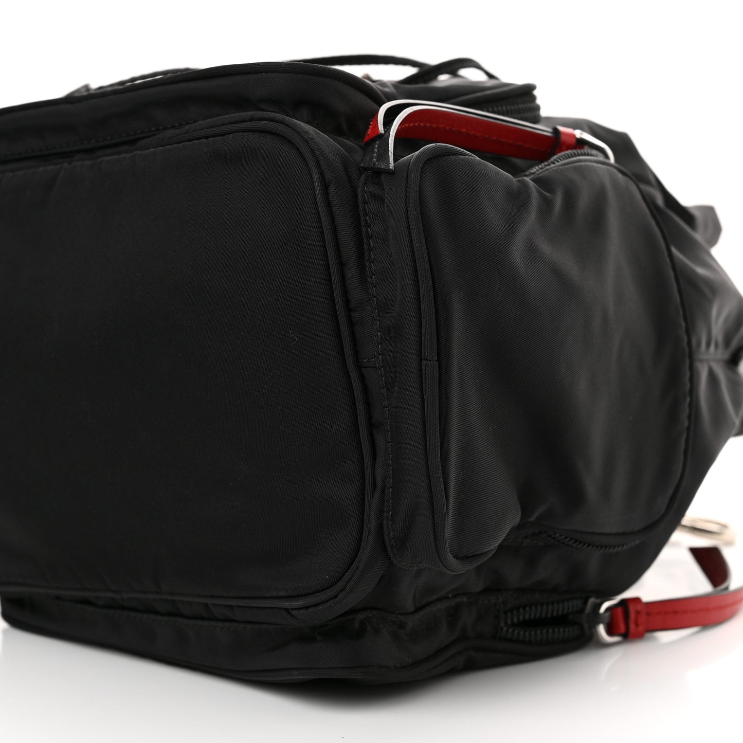 Tessuto Nylon Studded New Vela Mini Bucket Crossbody Bag Black Fuoco