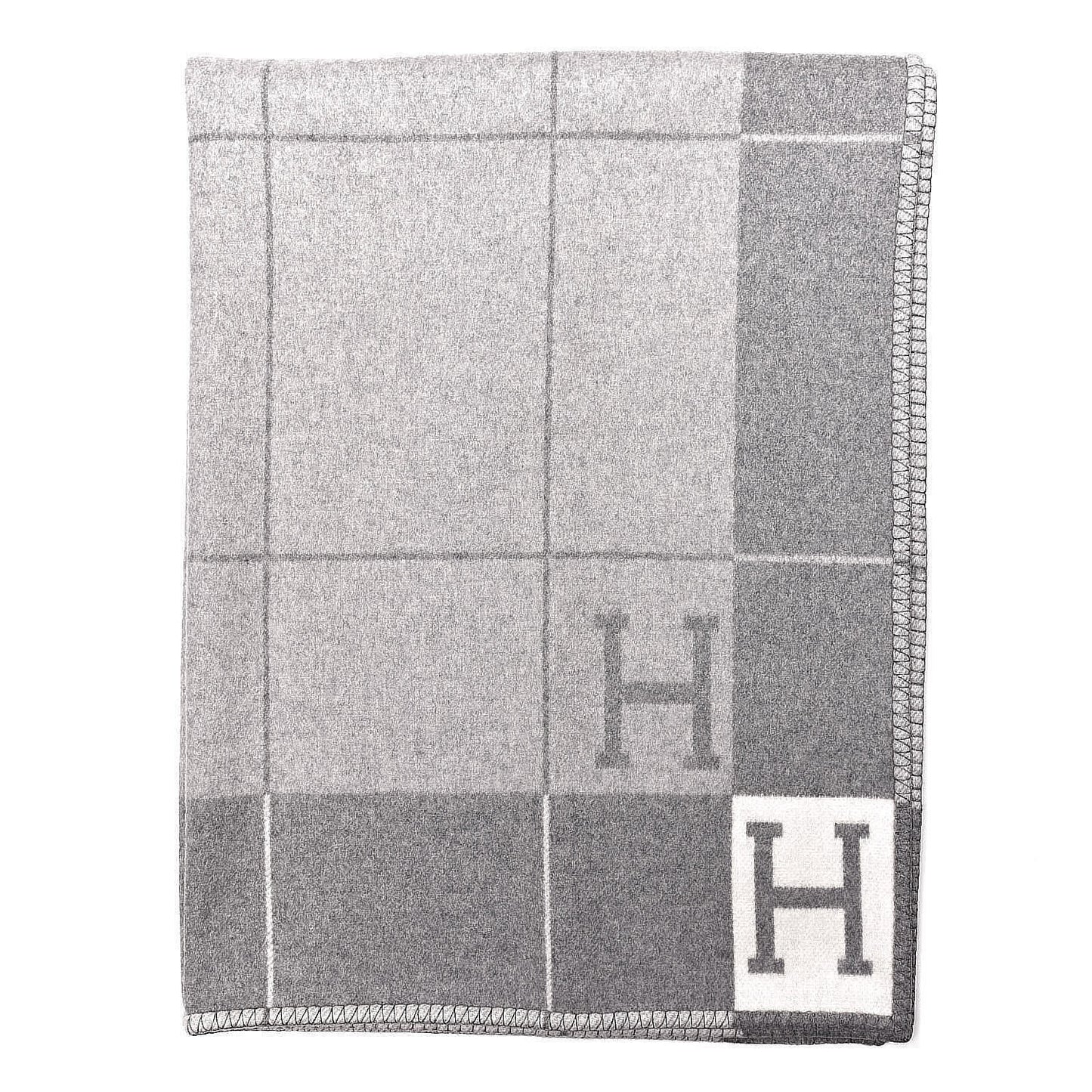 Wool Cashmere Avalon III Blanket Ecru Gris Clair