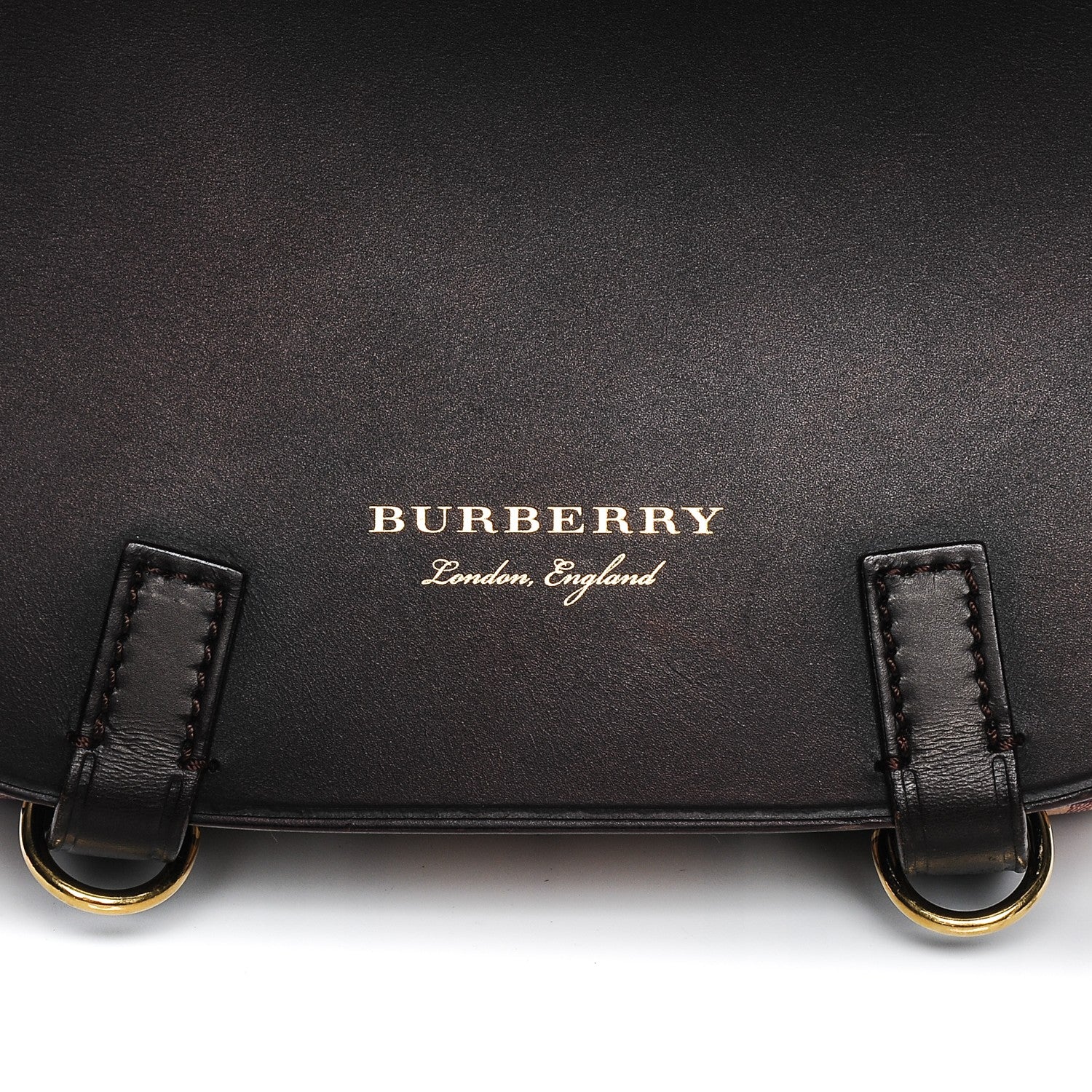 Burberry Haymarket Check Large Bridle Saddle Bag Dark Clove Brown 8 of 8