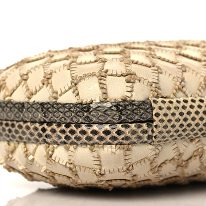 Bottega Veneta Ayers Nappa Fringe Intrecciato Knot Clutch Grey Beige 8 of 9