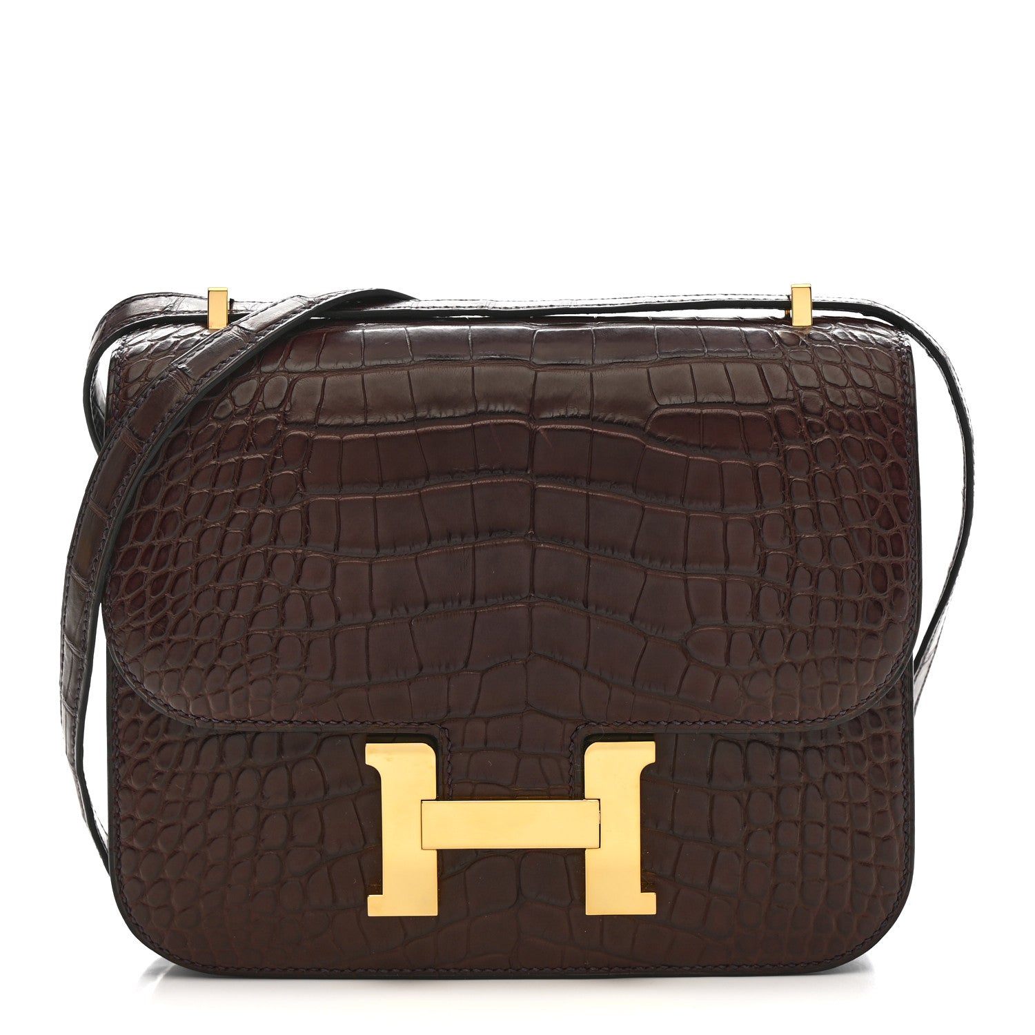 Hermes Matte Alligator Constance 18 Rouge Sellier 1 of 10