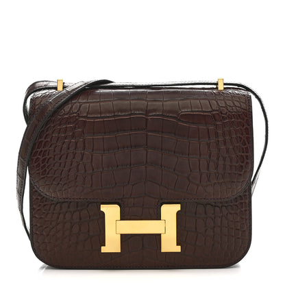 Hermes Matte Alligator Constance 18 Rouge Sellier 1 of 10