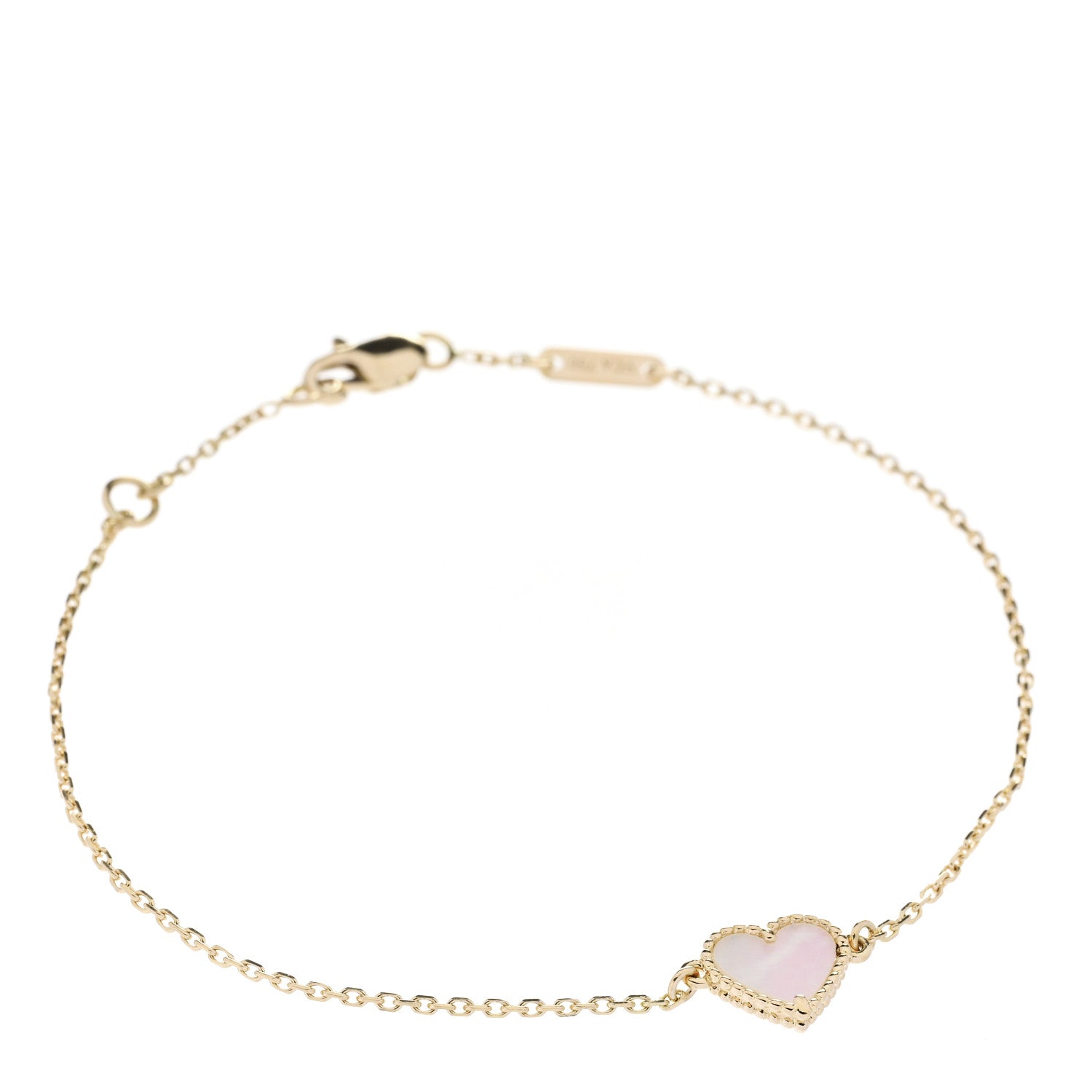 Van Cleef & Arpels 18K Yellow Gold Mother Of Pearl Sweet Alhambra Heart Bracelet 1 of 5