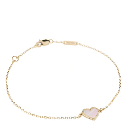 Van Cleef & Arpels 18K Yellow Gold Mother Of Pearl Sweet Alhambra Heart Bracelet 1 of 5