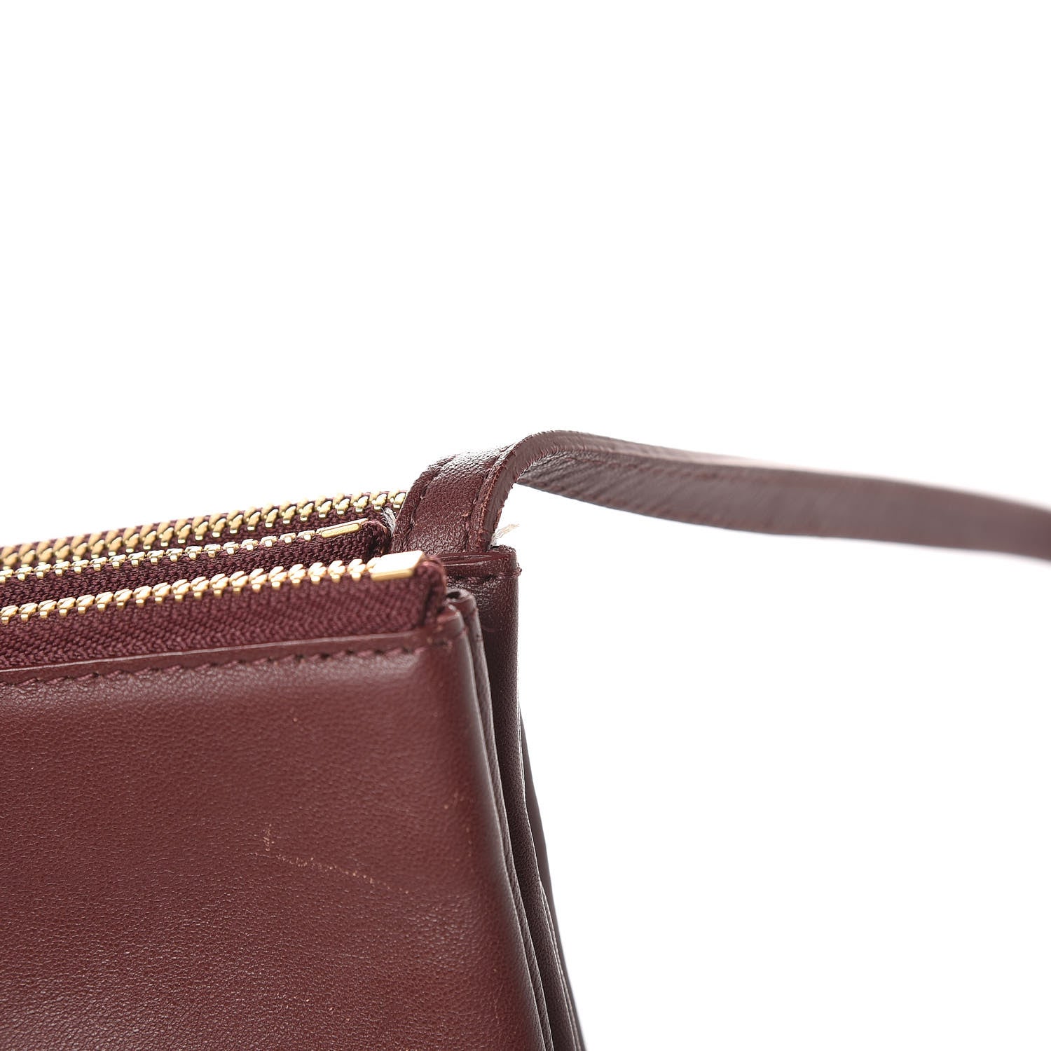 Celine Smooth Lambskin Small Trio Crossbody Bag Burgundy 15 of 15