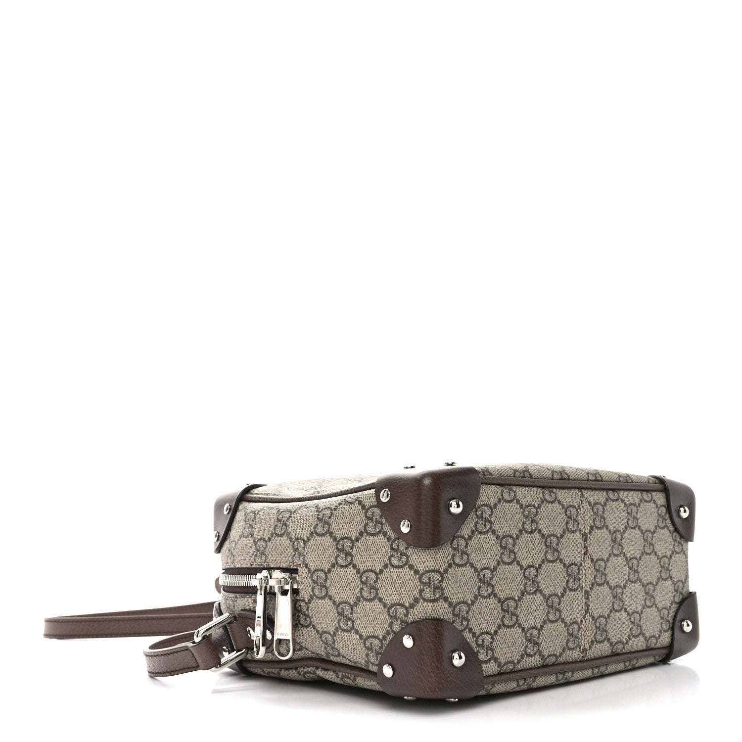 Gucci GG Supreme Monogram Textured Calfskin Square Messenger Bag Beige Ebony New Acero 4 of 10