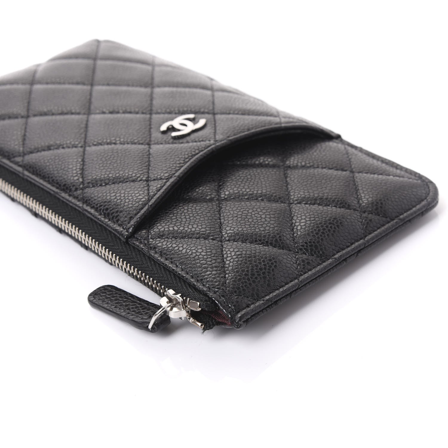 Chanel Caviar Quilted Classic Flat Wallet Pouch Black 10 of 12