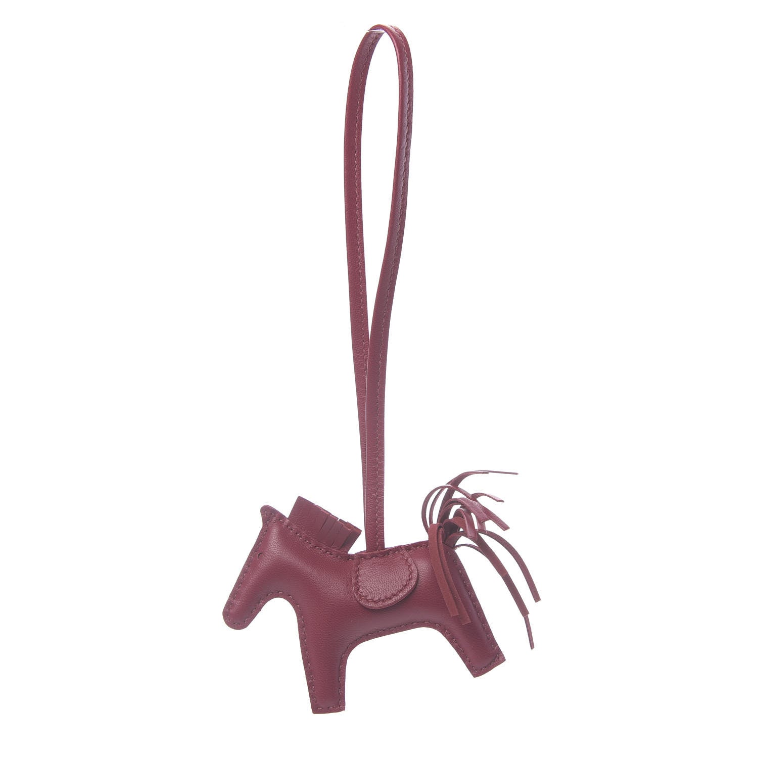 Hermes Milo Lambskin Grigri Rodeo Horse Bag Charm PM Rubis 1 of 5