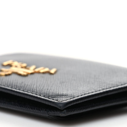 Prada Saffiano Metal Card Holder Wristlet Black 9 of 9