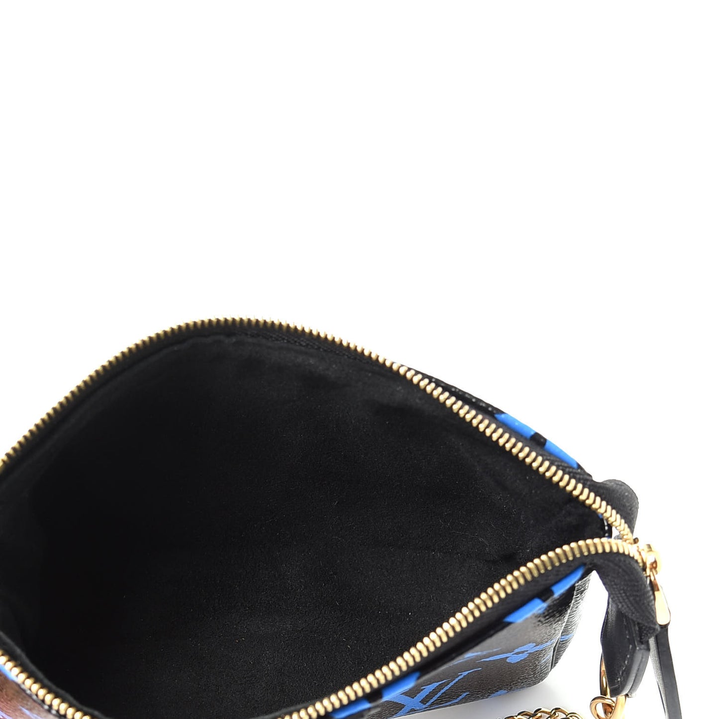 Colored Monogram Mini Pochette Accessories Blue Black