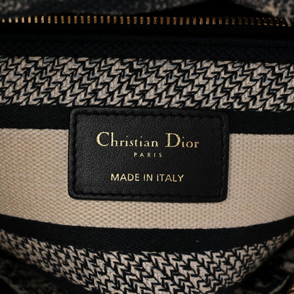 Christian Dior Canvas Toile De Jouy Embroidered Medium Lady D-Lite Navy 6 of 10