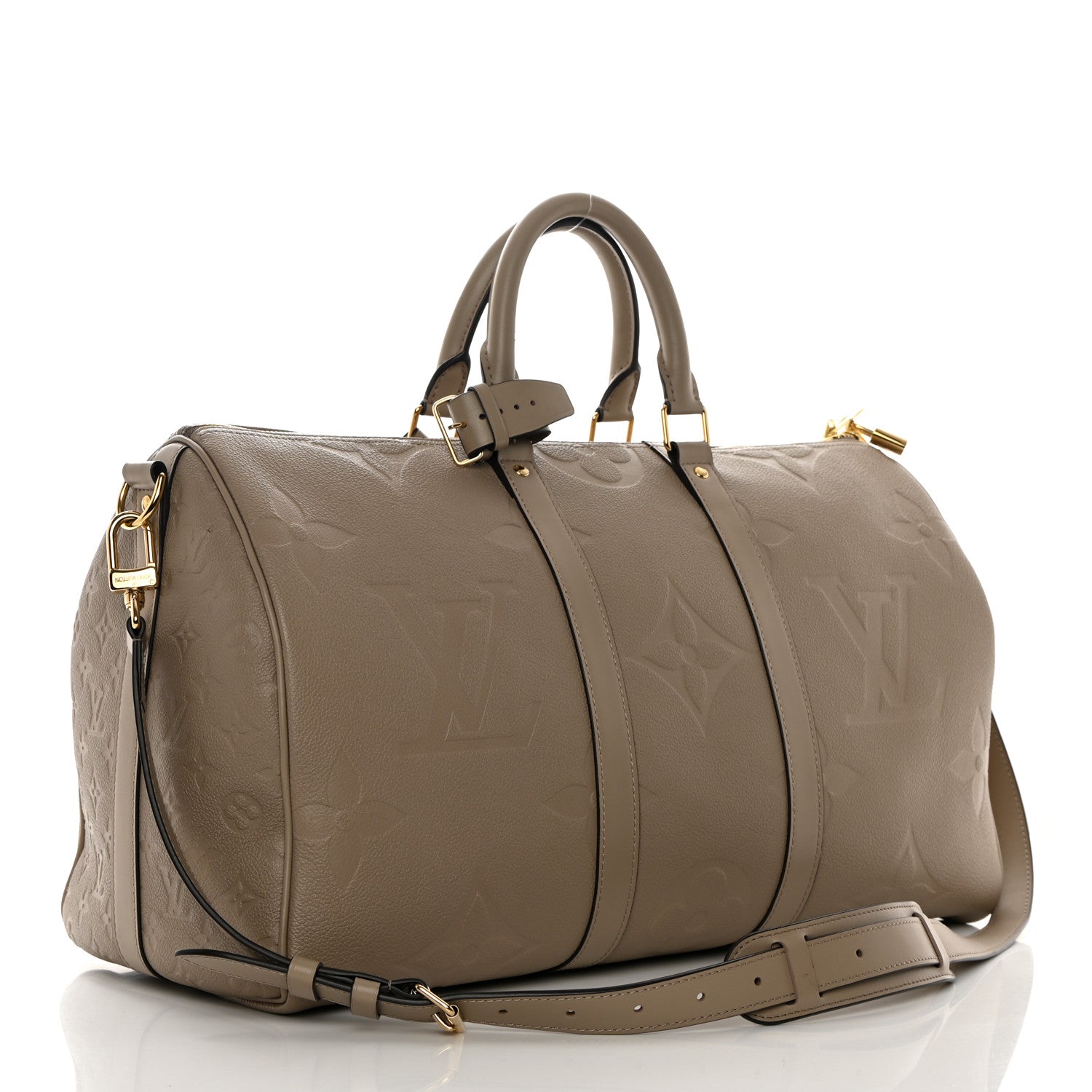 Louis Vuitton Empreinte Monogram Giant Keepall Bandouliere 45 Tourterelle 2 of 14