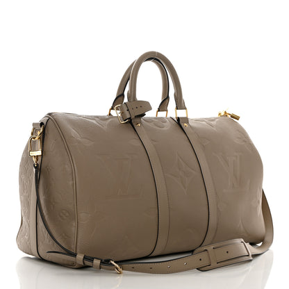 Louis Vuitton Empreinte Monogram Giant Keepall Bandouliere 45 Tourterelle 2 of 14