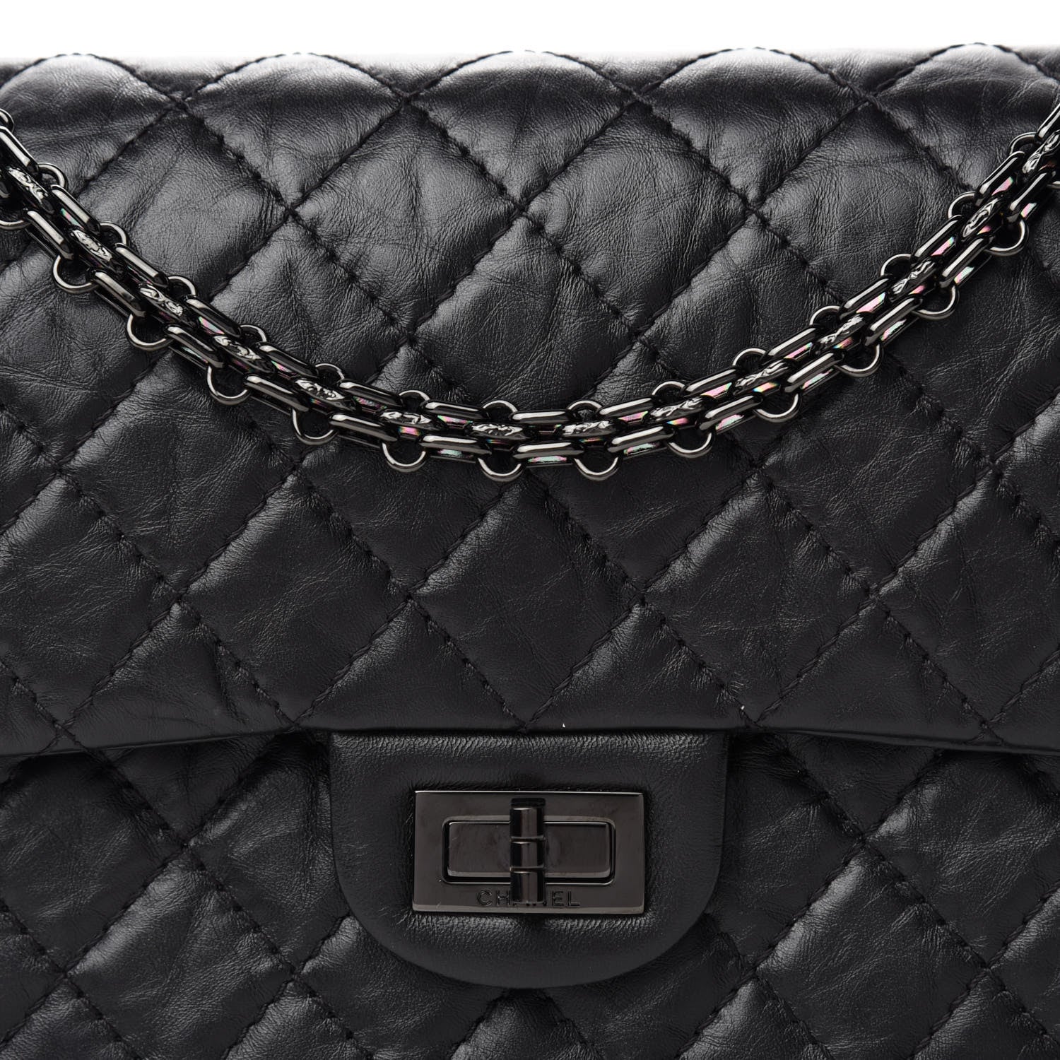 Chanel Aged Calfskin Quilted 2.55 Reissue 225 Flap So Black 11 of 12