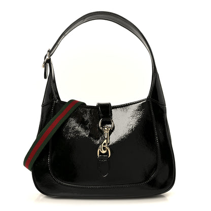 Gucci Patent Calfskin Small Jackie Shoulder Bag Black 1 of 10