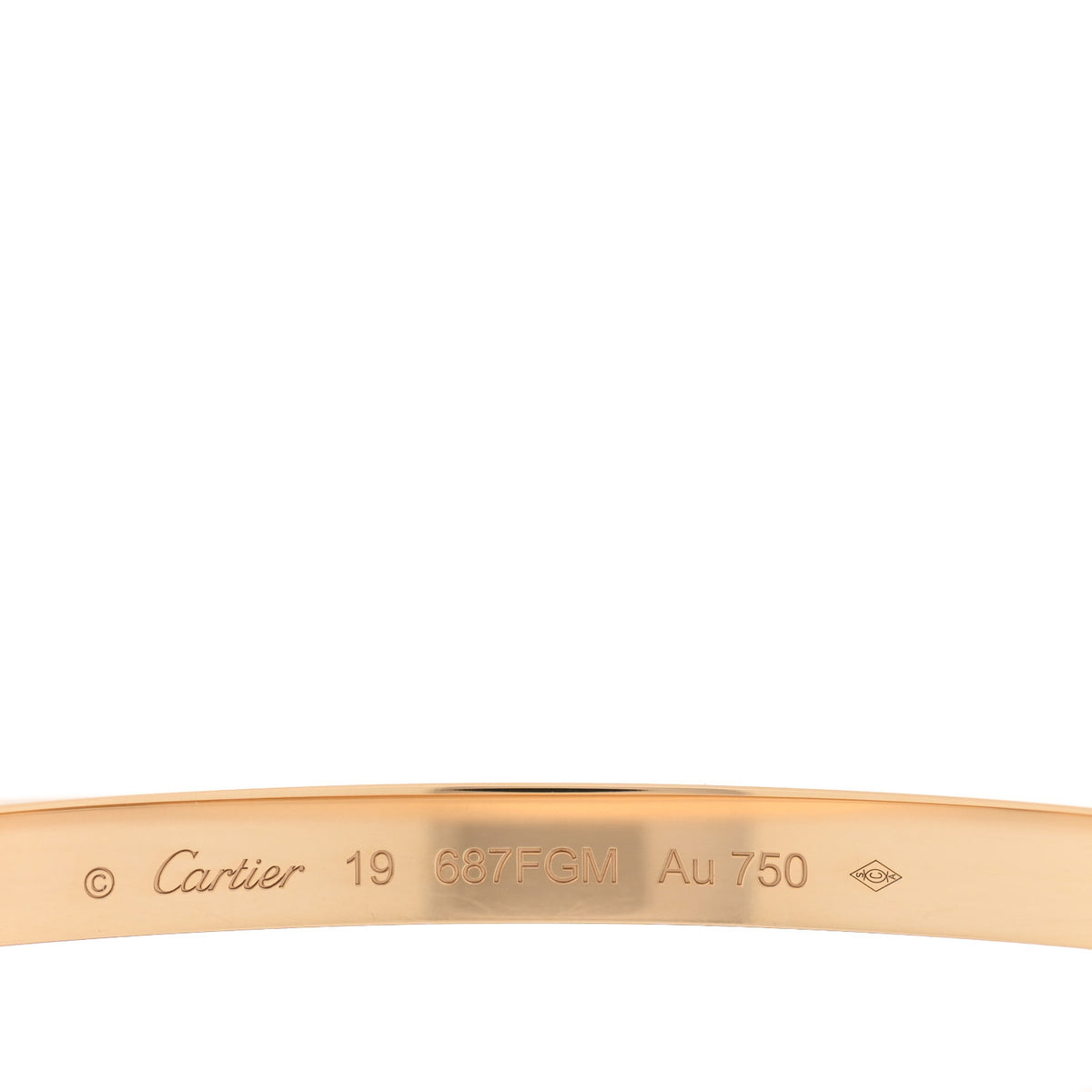 18K Yellow Gold Diamond Medium LOVE Paved Bracelet 19